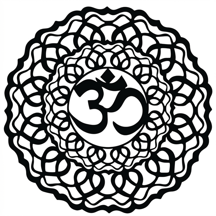 Beautiful Om Design MDF Wall Art For Mandir