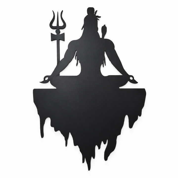 Meditating Shiva Wall Art Silhouette