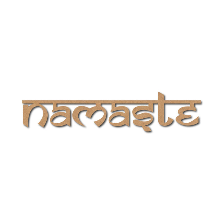 Teak Tale Namaste Text Cutout MDF Design 1