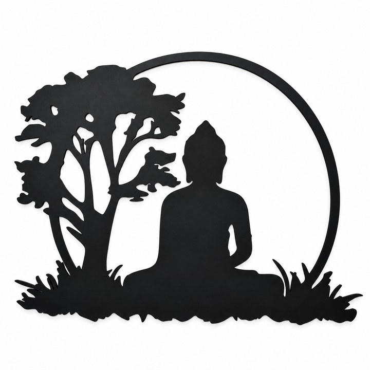 Zen Buddha Tree Silhouette Wall Art