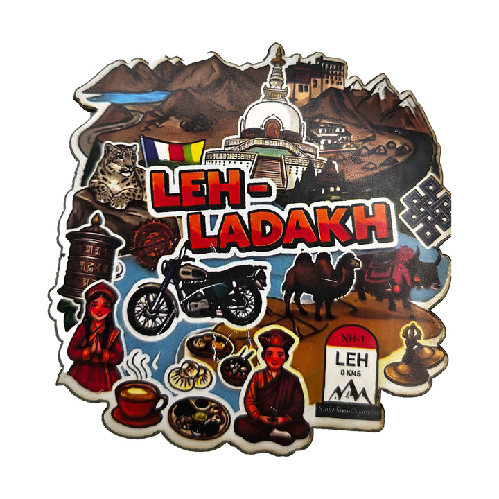 Ladakh Map Travel Souvenir Fridge Magnet