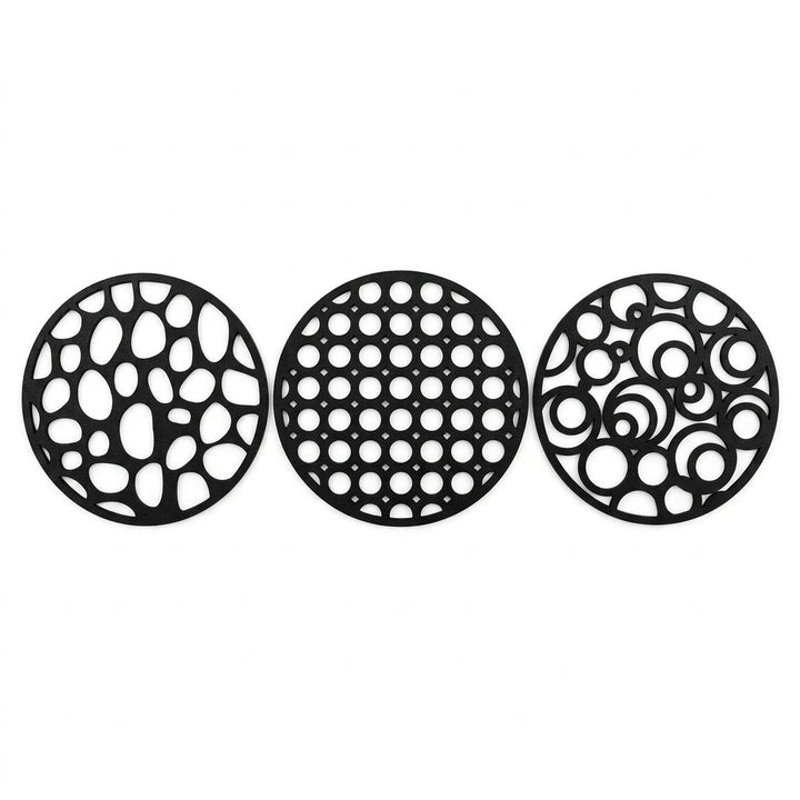 Abstract Round MDF Wall Art, 3 pcs