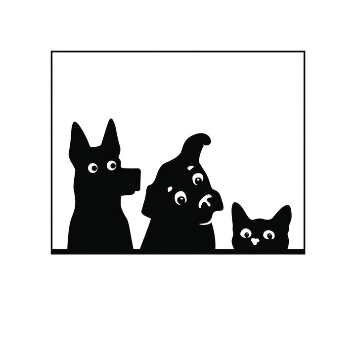 Dog & Cat Animal Design MDF Wall Art