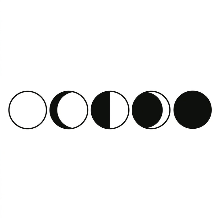 Moon Phases Design MDF Wall Art, 5 pcs