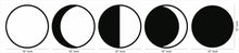 Moon Phases Design MDF Wall Art, 5 pcs