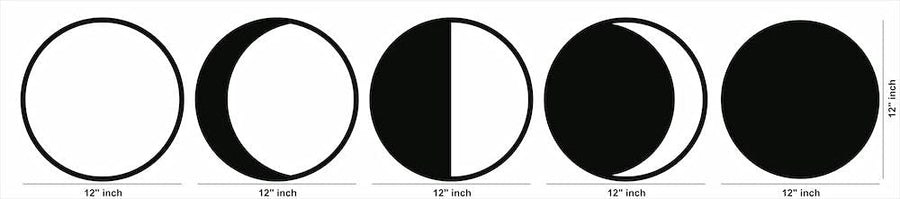 Moon Phases Design MDF Wall Art, 5 pcs