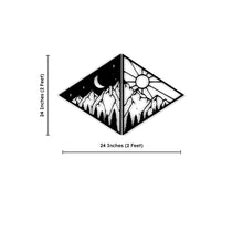Day and Night Mountains Wooden Wall Art