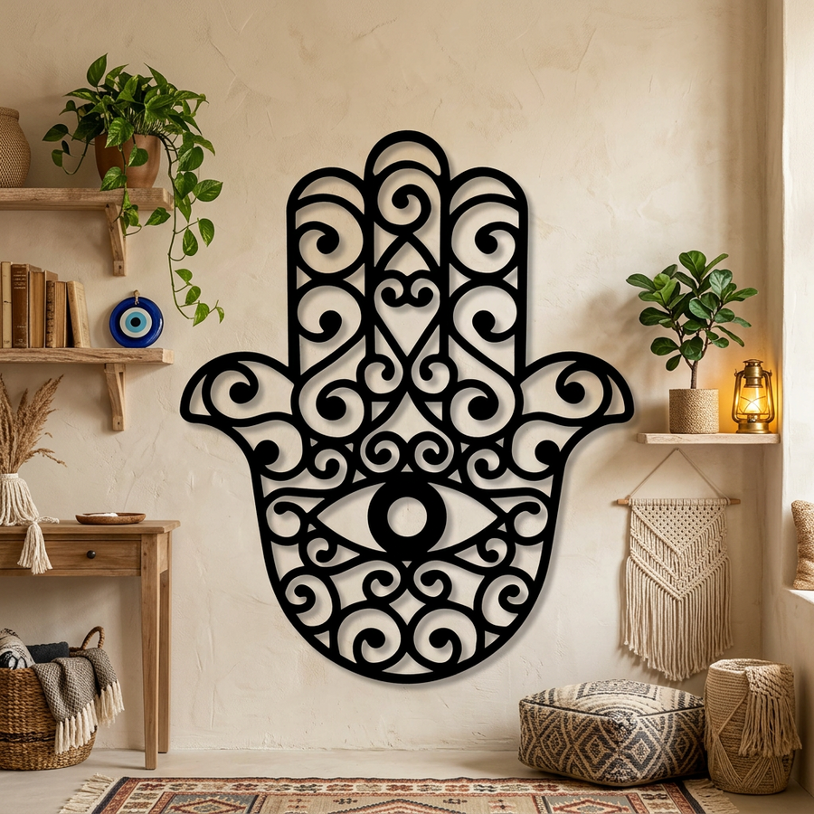 Hamsa Wooden Wall Art