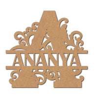 Teak Tale Alphabet Monogram Nameplate MDF Design 2