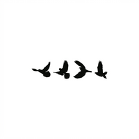 Flying Birds MDF Wall Art, set of 4 flying birds