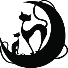Kitty with Cat on Lunar moon MDF Wall Art