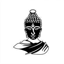 Lord Buddha Layered Black & White MDF Wall Art