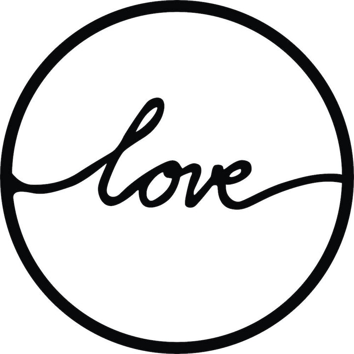 'Love' Quoted in Circle MDF Wall Art