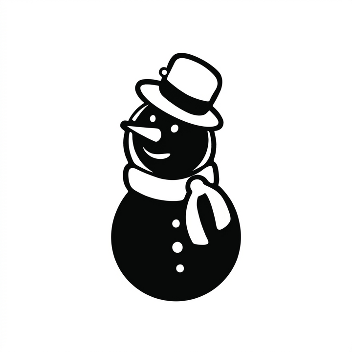 Snowman Design MDF Wall Art