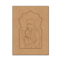 Couple Jharokha Pre Marked MDF Design 1
