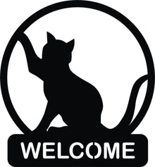 Cat 'Welcome' MDF Wall Art