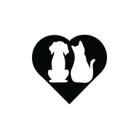 Dog & Cat Heart Shape Design MDF Wall Art
