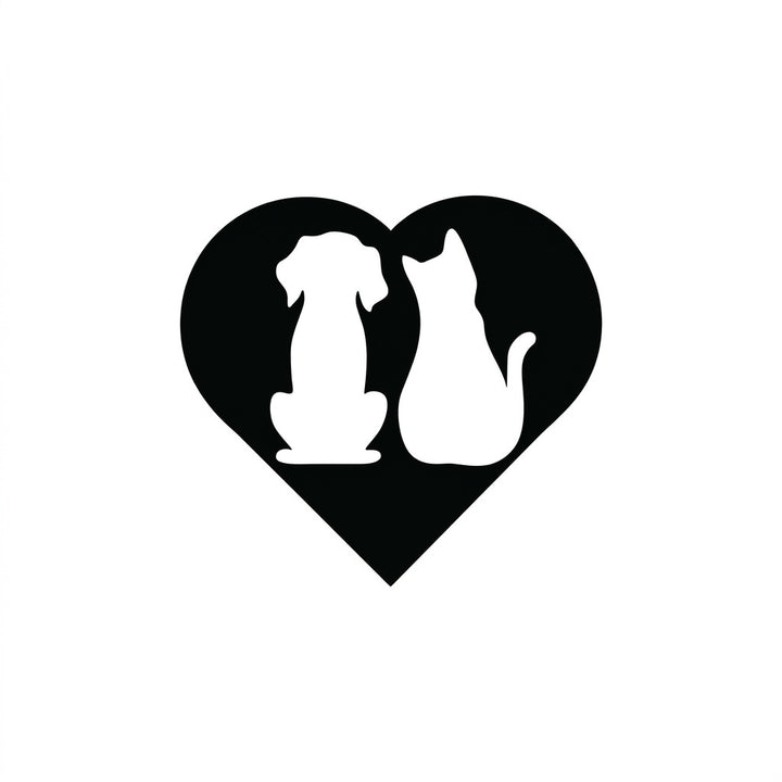 Dog & Cat Heart Shape Design MDF Wall Art