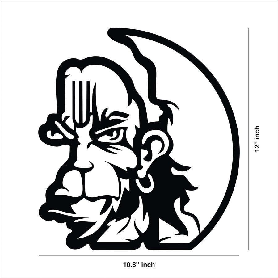 God Hanuman MDF Wall Art For Mandir