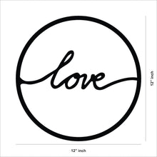 'Love' Quoted in Circle MDF Wall Art