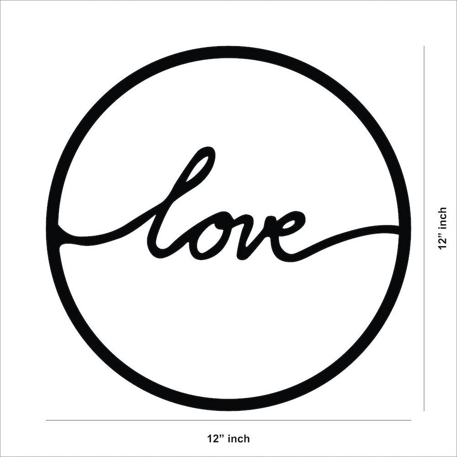 'Love' Quoted in Circle MDF Wall Art