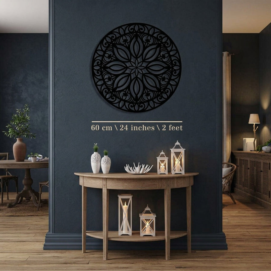 Mandala Floral Wooden Wall Art