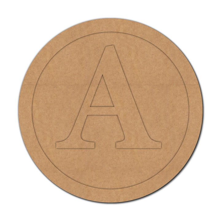 Teak Tale Alphabet Monogram Round Base MDF Design 1