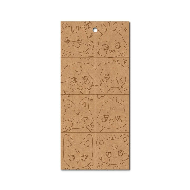 Aniteez Ateez Animal Cartoon Bookmark Pre Marked MDF Design 1