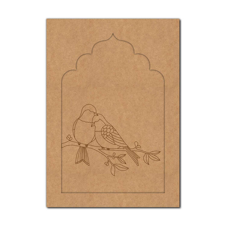 Birds Jharokha Pre Marked MDF Design 1