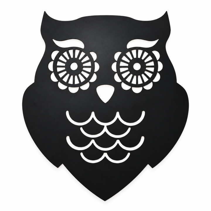 Black Owl Cutout Wall Art