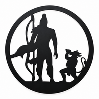 Black Rama and Hanuman Silhouette Art