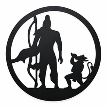 Black Rama and Hanuman Silhouette Art