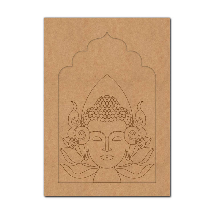 Buddha Lotus Jharokha Pre Marked MDF Design 1