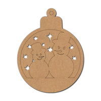 Christmas Snow Man Ornament Base MDF Design 1
