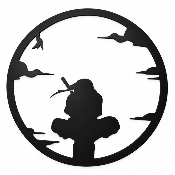 Circular Flute Player Silhouette Wall Art