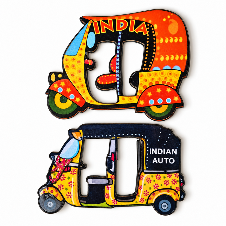 Colourful Indian Auto-Rickshaw Fridge Magnets