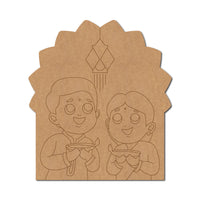 Couple Diwali Pre Marked Base MDF Design 1