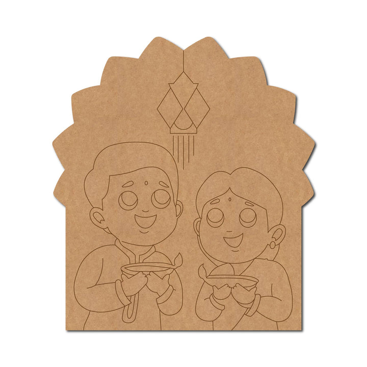 Couple Diwali Pre-Marked MDF Base