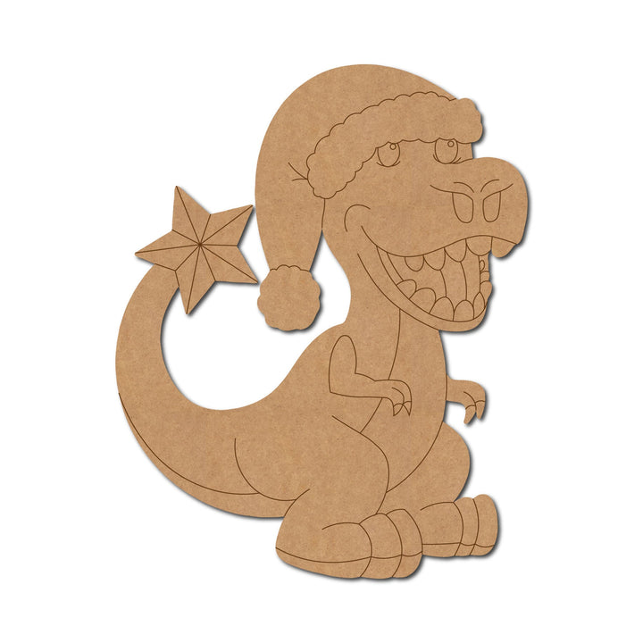 Dinosaur Christmas Pre Marked MDF Design 1