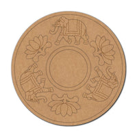 Elephant Lotus Pre-Marked MDF Diya Tealight Holder