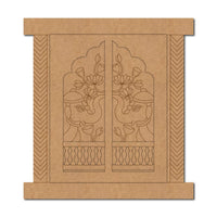 Elephant Lotus Floral Jharokha Pre Marked MDF Design 1