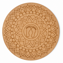 Engraved MDF Lotus Footprint Mandala