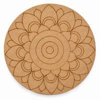 Engraved MDF Lotus Mandala Plaque
