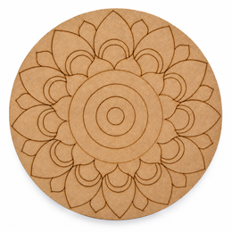Engraved MDF Lotus Mandala Plaque
