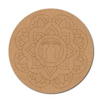 Feet Lotus Mandala Pre-Marked Round MDF