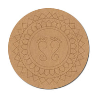 Feet Mandala Pre-Marked Round MDF