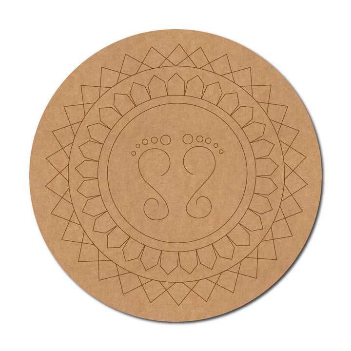 Feet Mandala Pre-Marked Round MDF