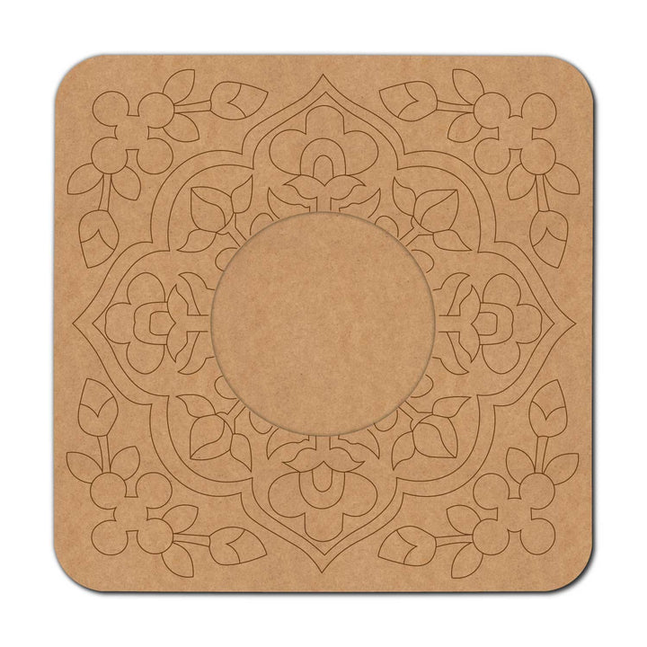 Floral Pre-Marked MDF Diya Tealight Holder