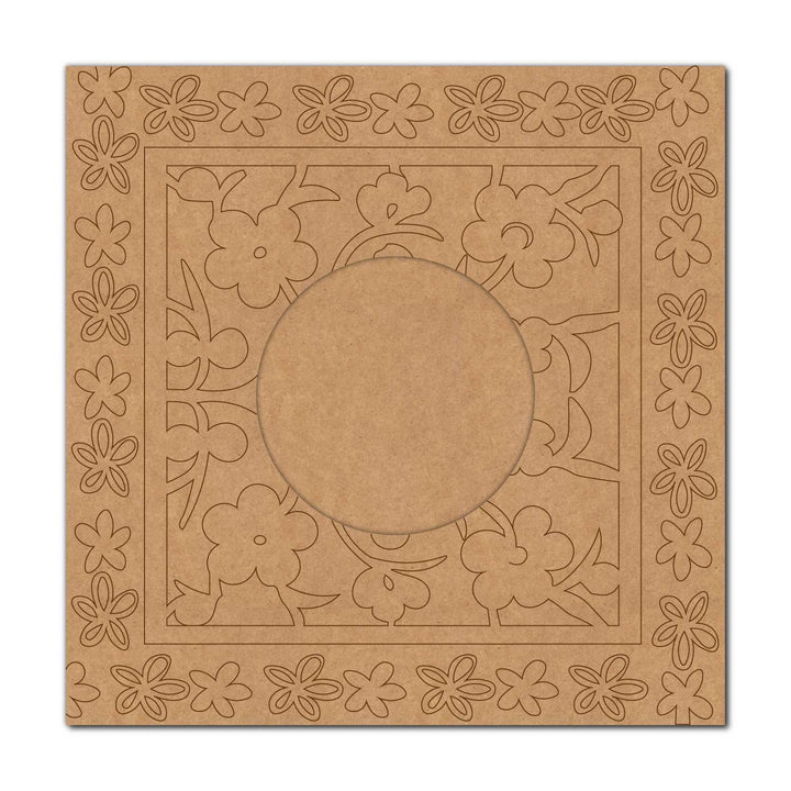 Floral Pre-Marked MDF Diya Tealight Holder