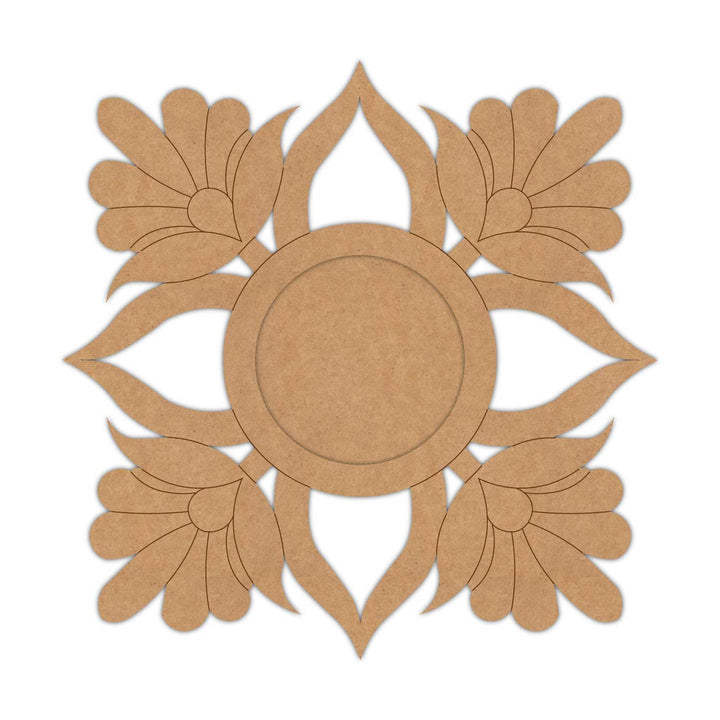 Floral Pre-Marked MDF Diya Tealight Holder